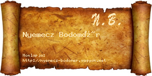 Nyemecz Bodomér névjegykártya